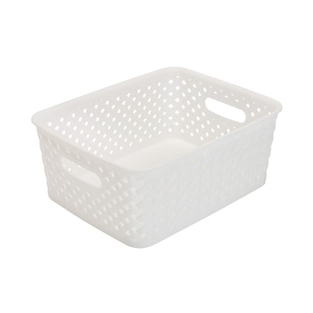 Simplify Storage Bin, Plastic, White, 9.8 in H, 7.8 in W, 9.8 in L 25167-WHITE